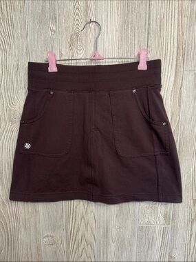 Athleta brown pocketed athletic skirt/skort